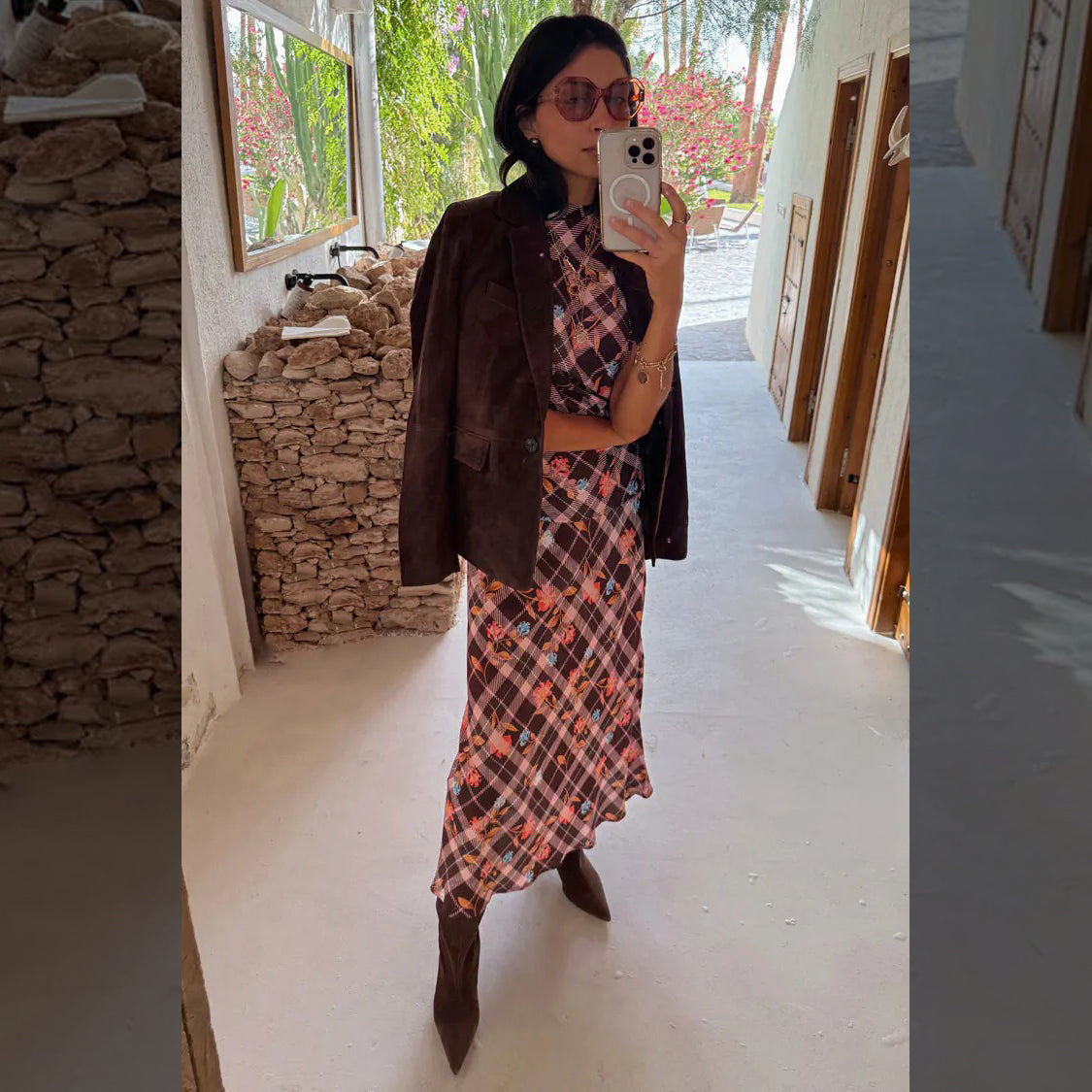 Check Floral Lottie Skirt