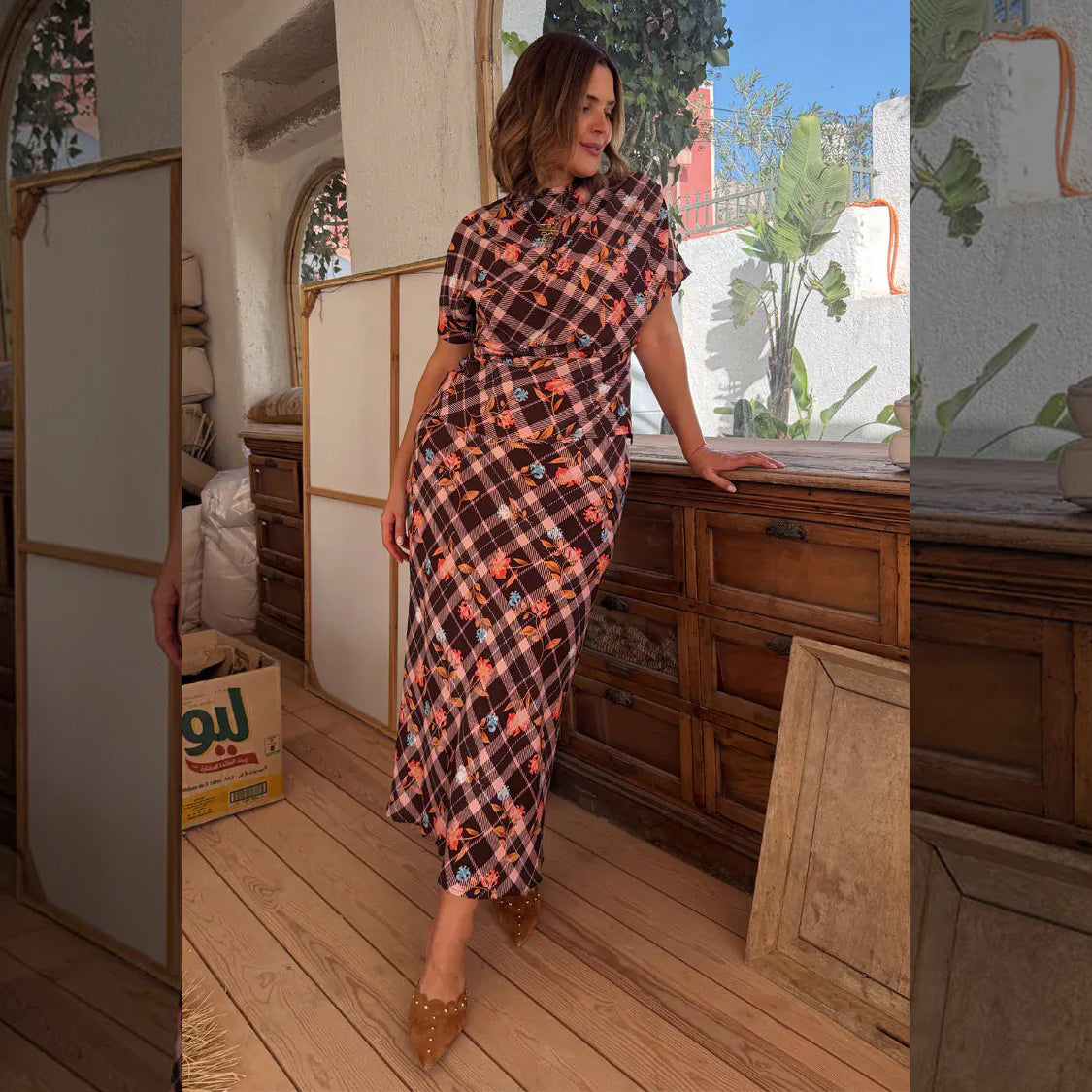 Check Floral Lottie Skirt