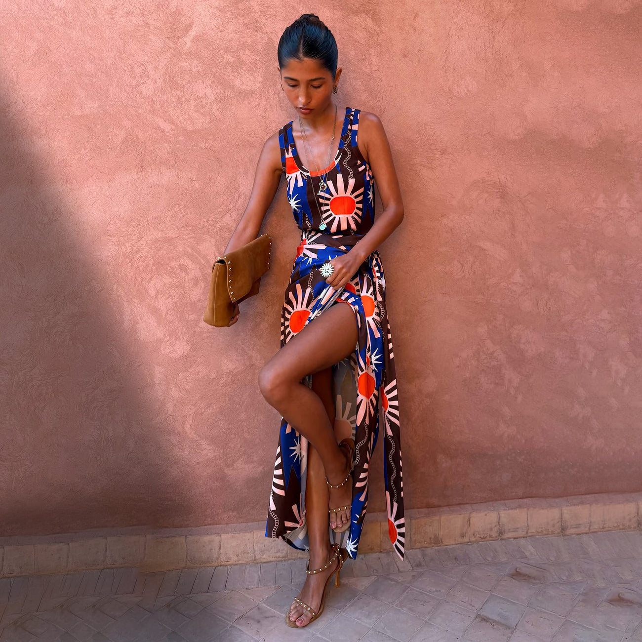 Chocolate and Blue Sun Jaspre Skirt