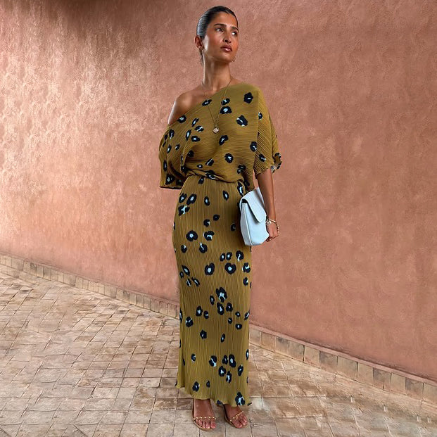 Olive Blurred Leopard Tilly Dress