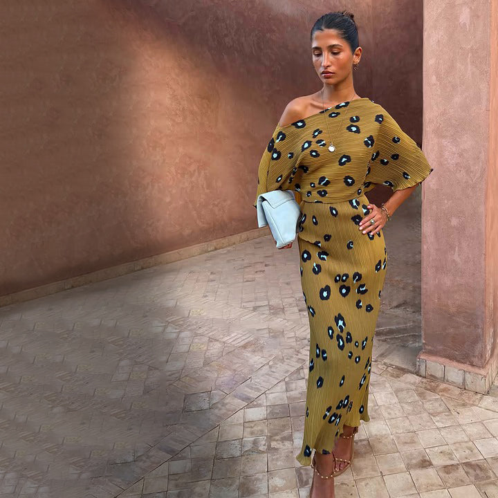 Olive Blurred Leopard Tilly Dress