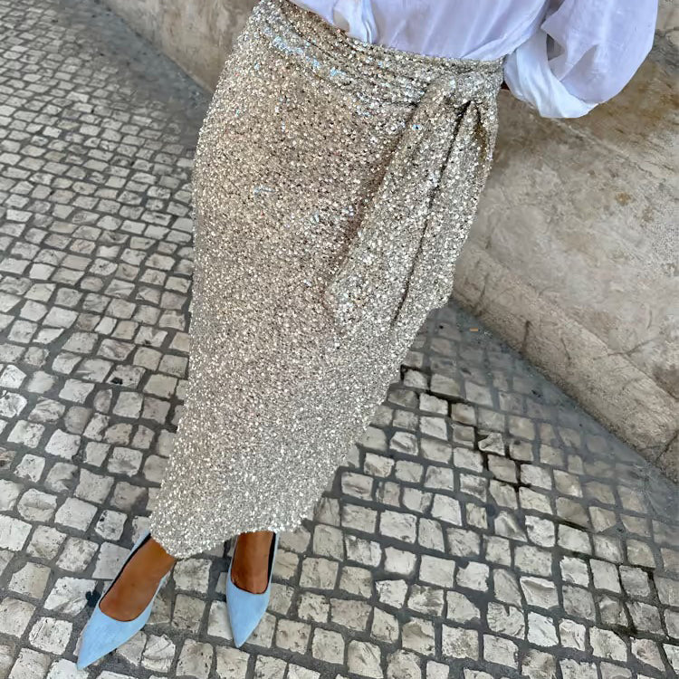 Sequin Maxi Wrap Jaspre Skirt