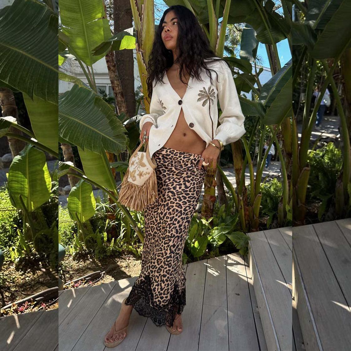 Leopard Lace Maeva Midi Skirt