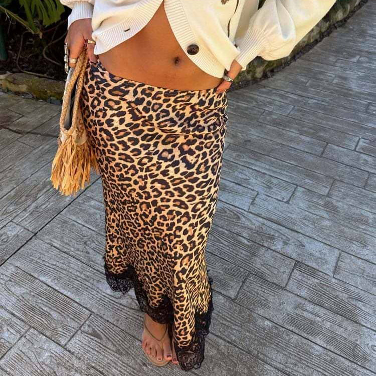 Leopard Lace Maeva Midi Skirt