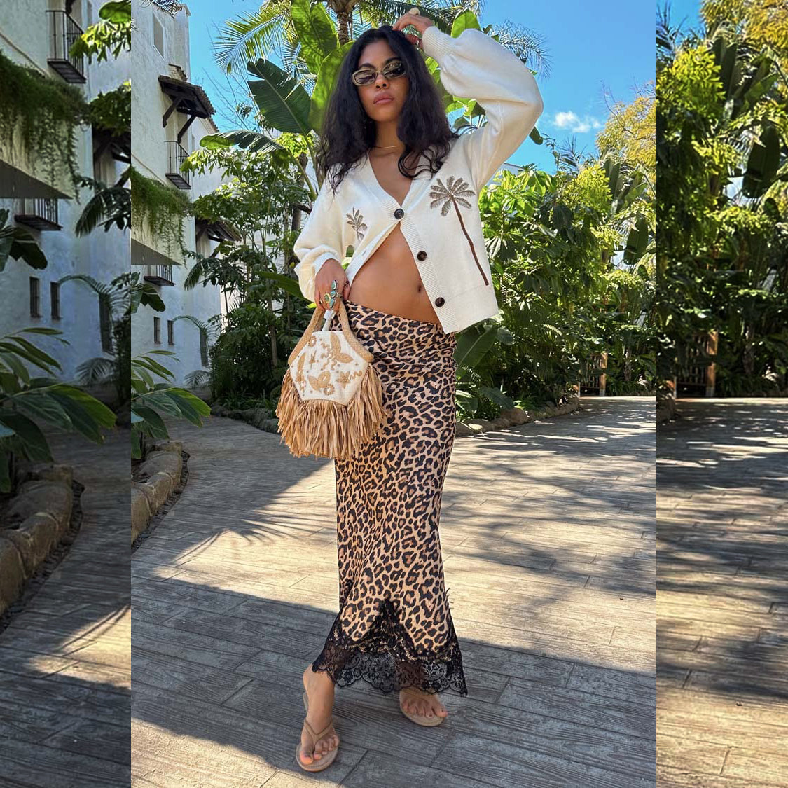 Leopard Lace Maeva Midi Skirt