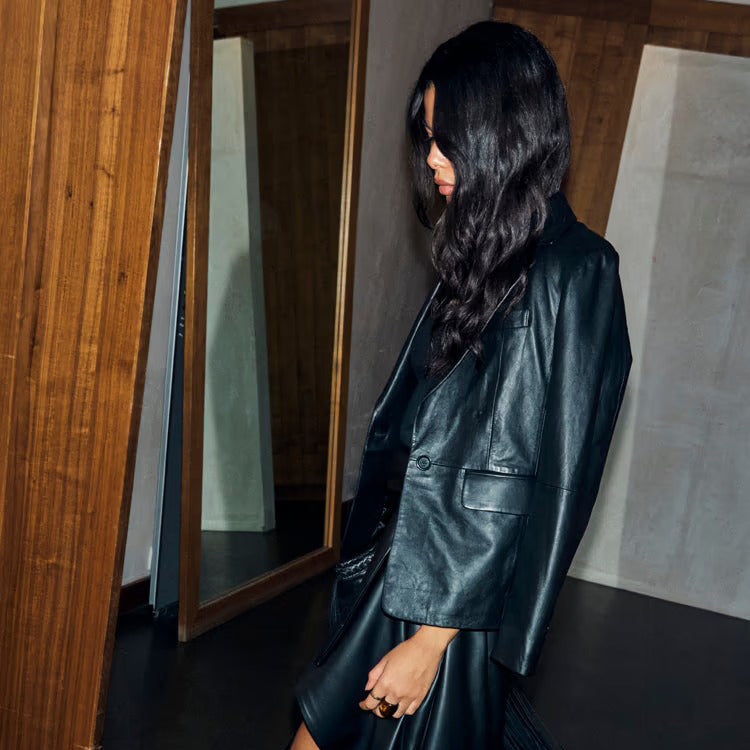 Black Leather Blazer