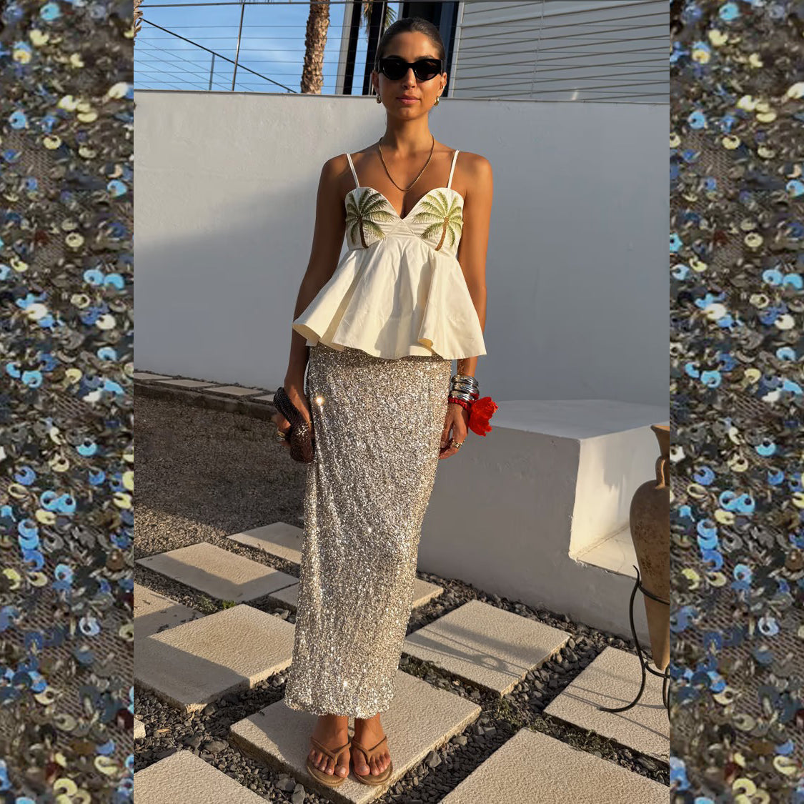 Sequin Maxi Wrap Jaspre Skirt