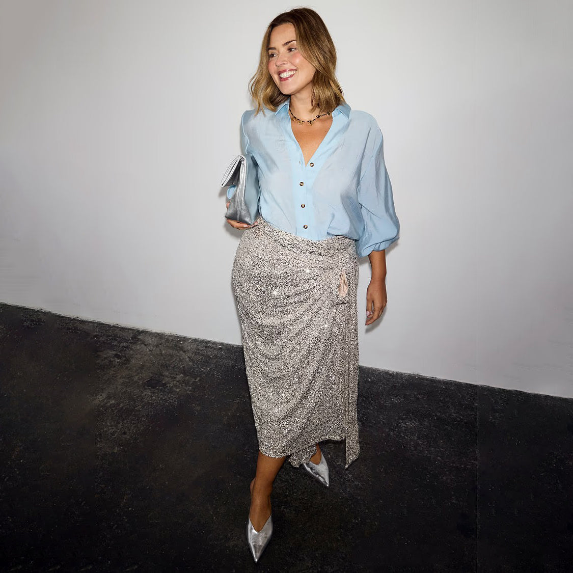Sequin Maxi Wrap Jaspre Skirt