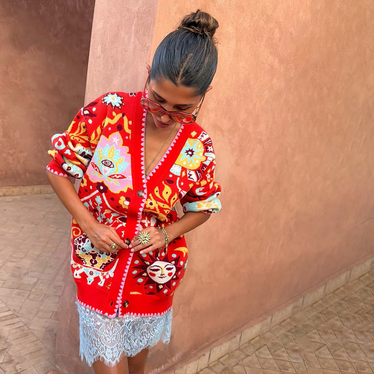 Tomato Tapestry Martha Cardigan