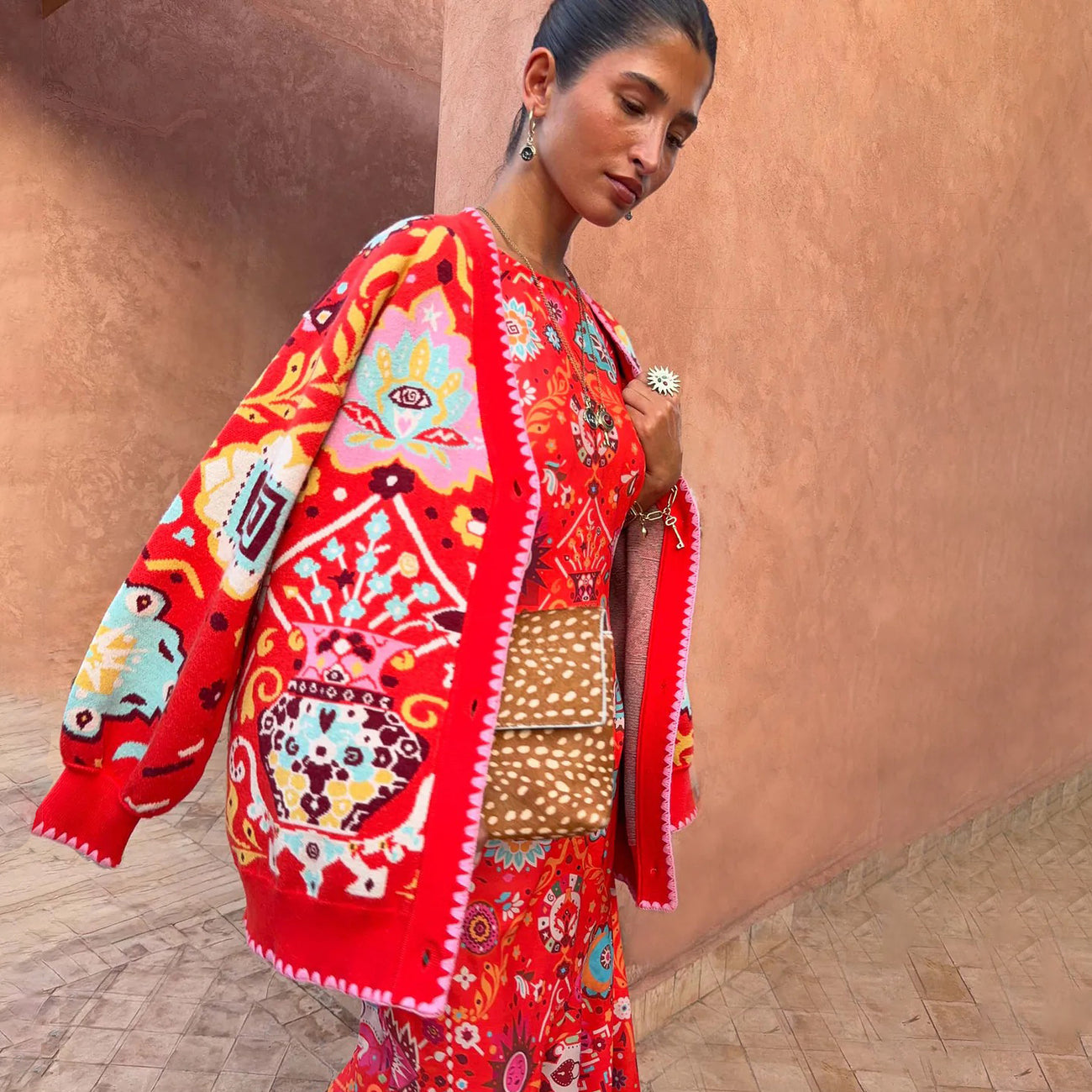 Tomato Tapestry Martha Cardigan