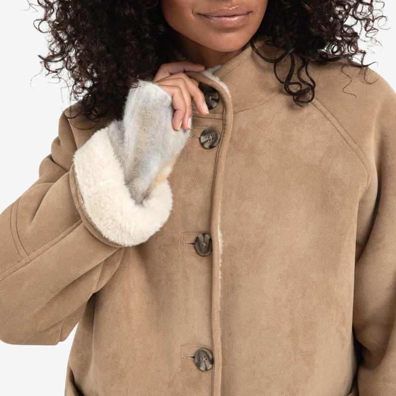 Oversized Lammy Coat with Raglan Sleeves