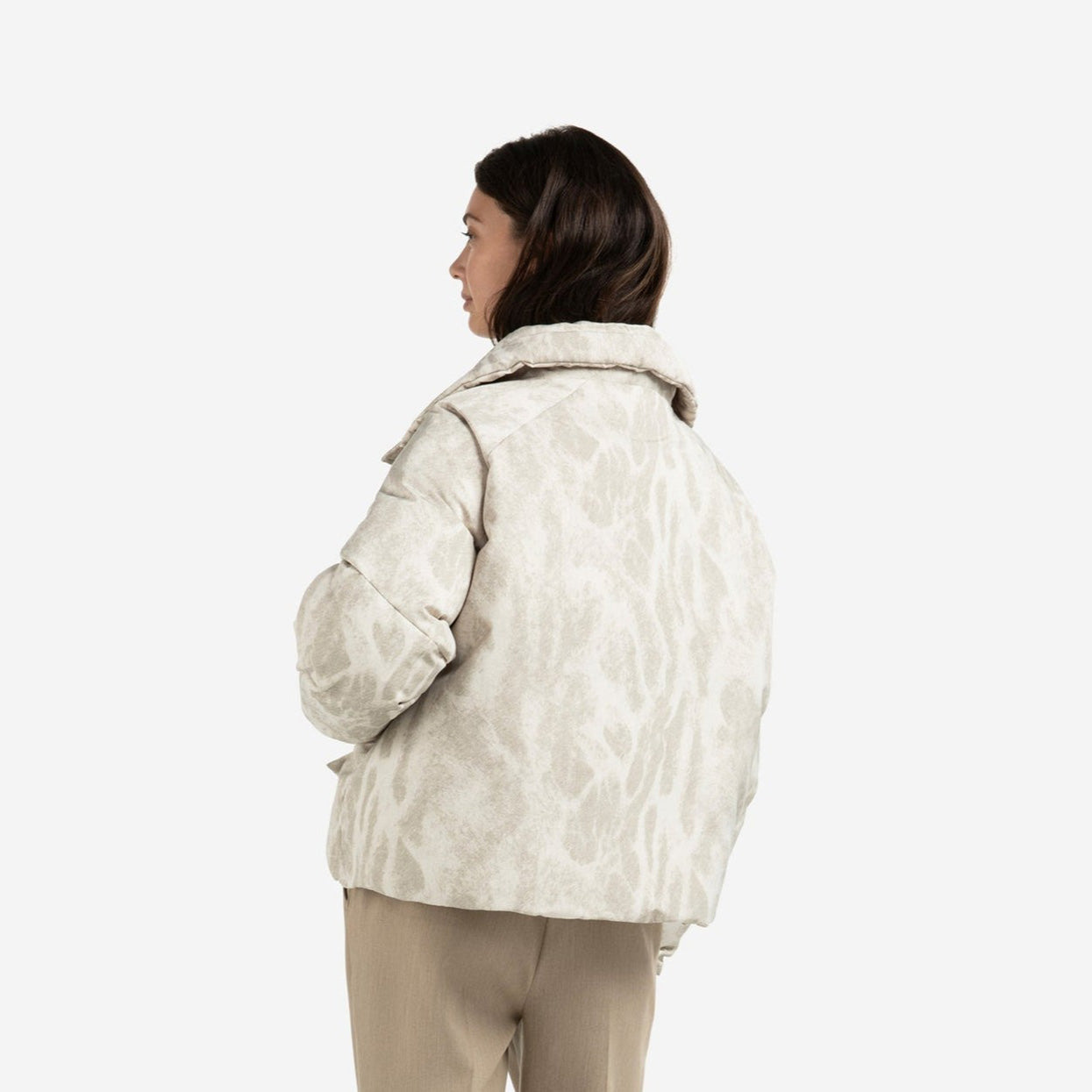 Padded Jacket with Abstract All-Over Print