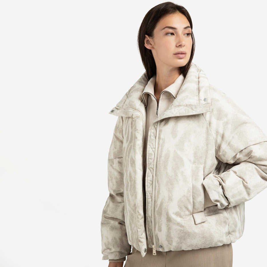 Padded Jacket with Abstract All-Over Print
