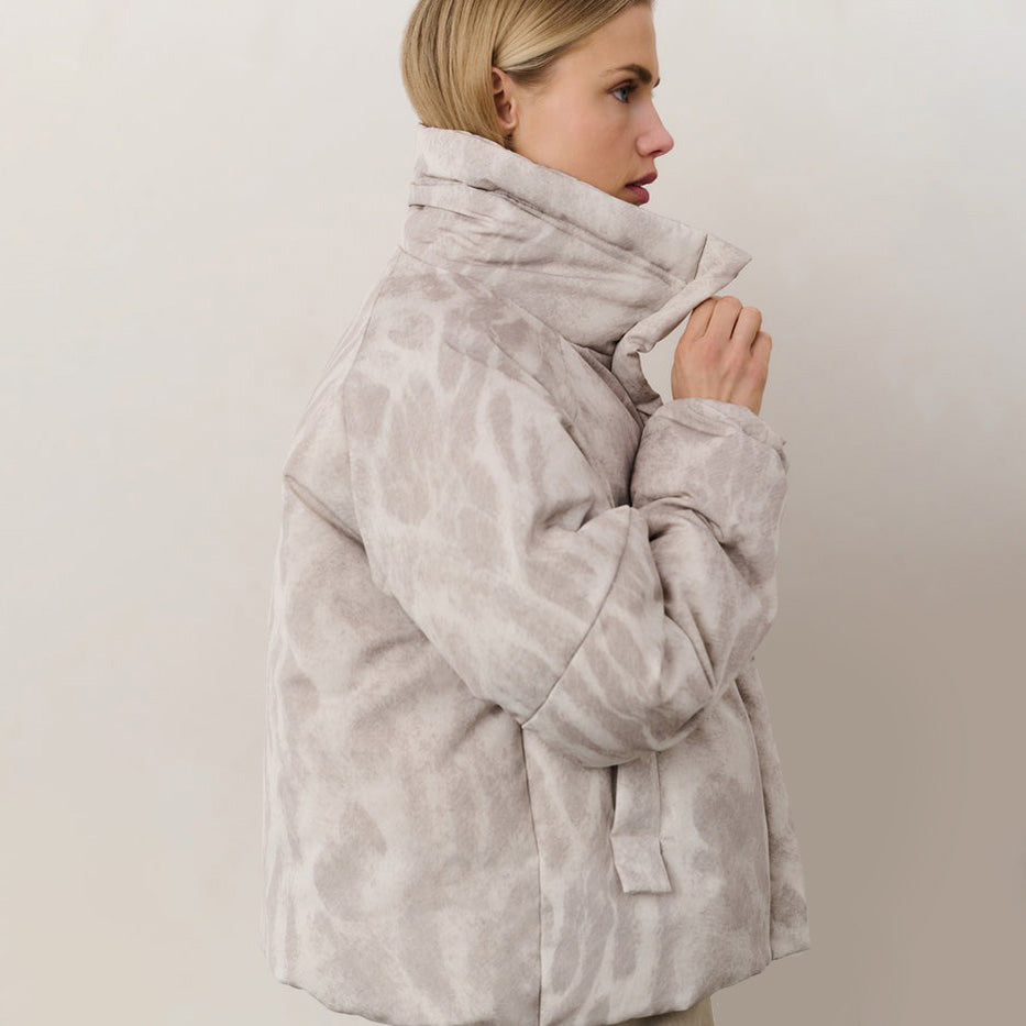 Padded Jacket with Abstract All-Over Print