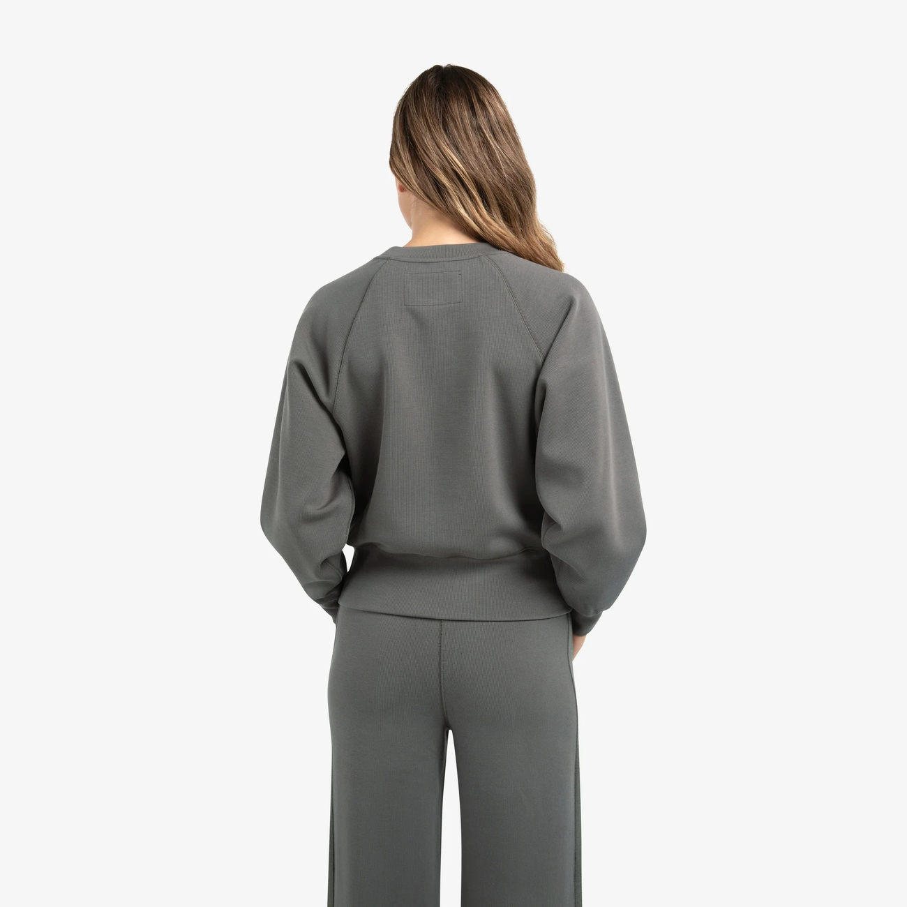 Raglan Sweatshirt with Fine Rib Texture