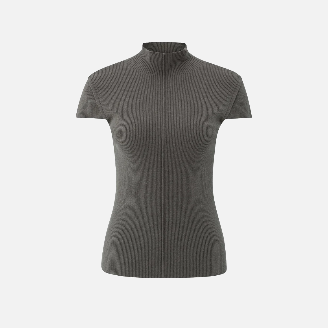 Rib Fitted Top with Seam Detail