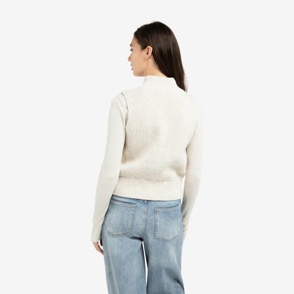 Knitted Sleeveless Cardigan With Zipper