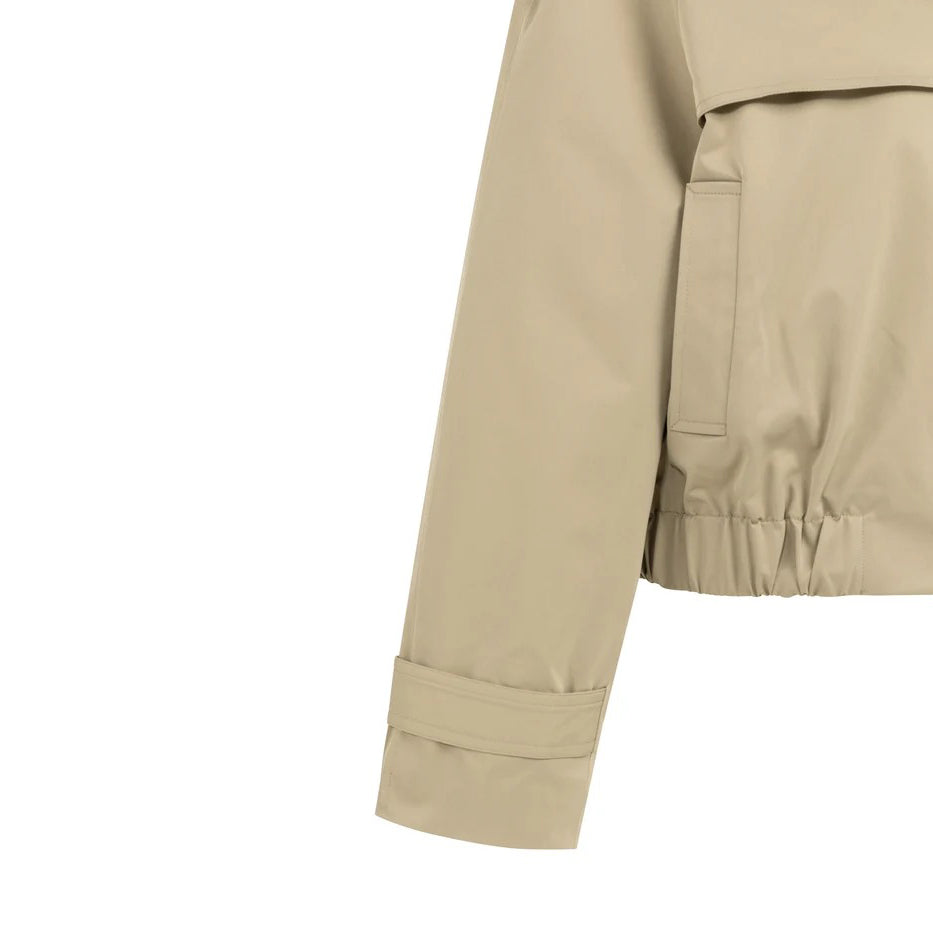 Short Bomber Jacket with Trench Coat Details