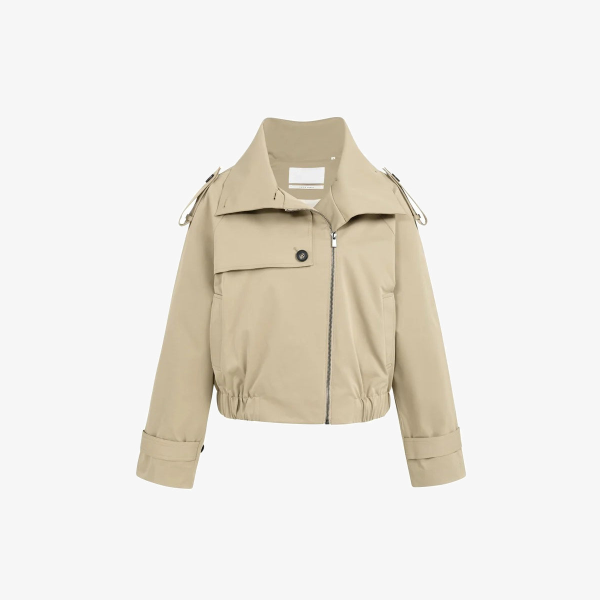 Short Bomber Jacket with Trench Coat Details