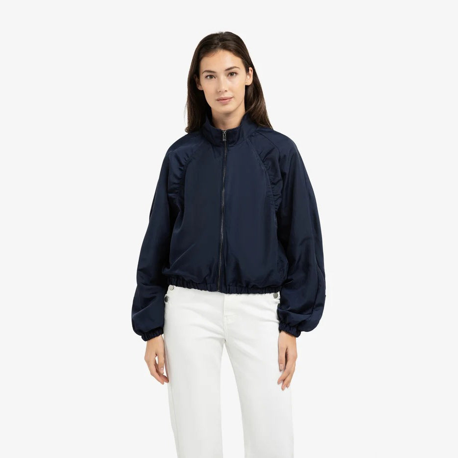 Short Oversized Jacket with Pleated Details