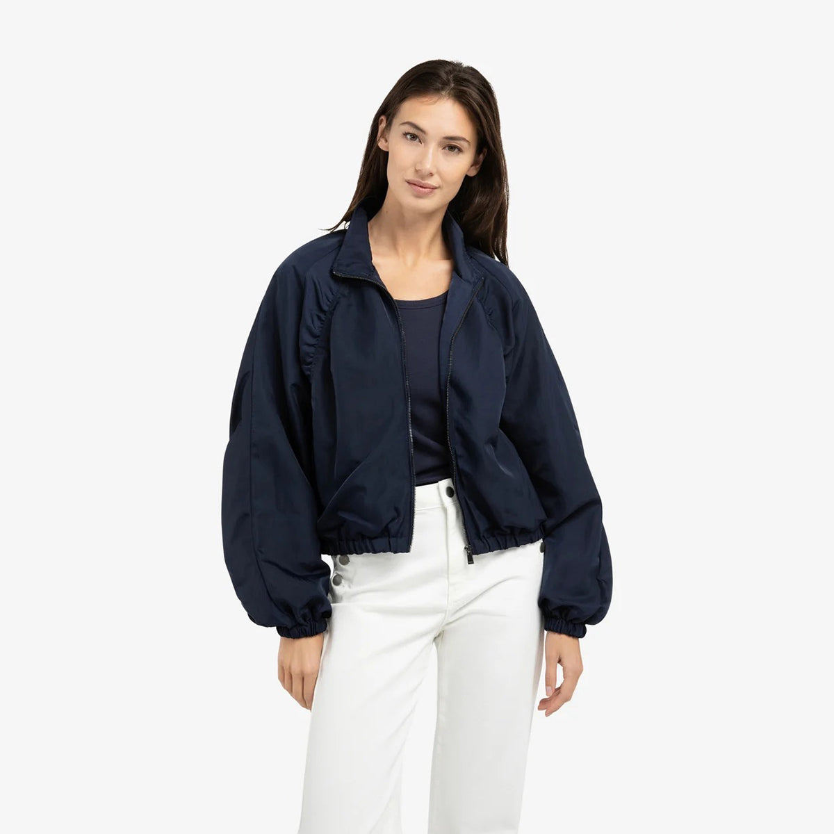 Short Oversized Jacket with Pleated Details