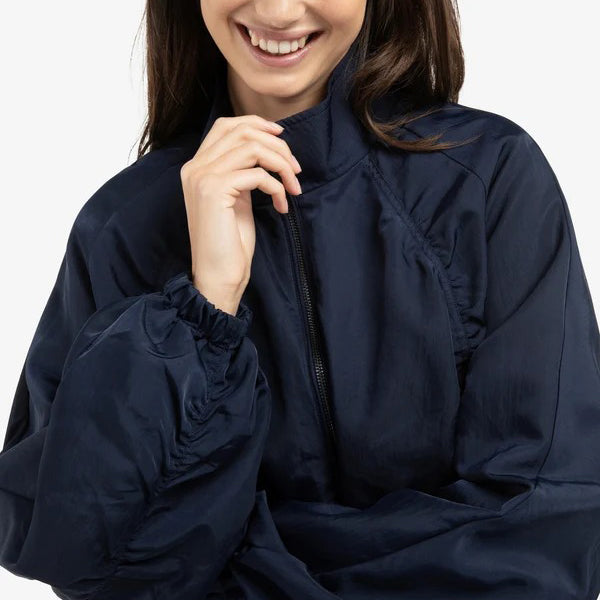 Short Oversized Jacket with Pleated Details
