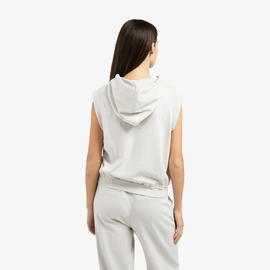 Sleeveless Hoodie with Cords
