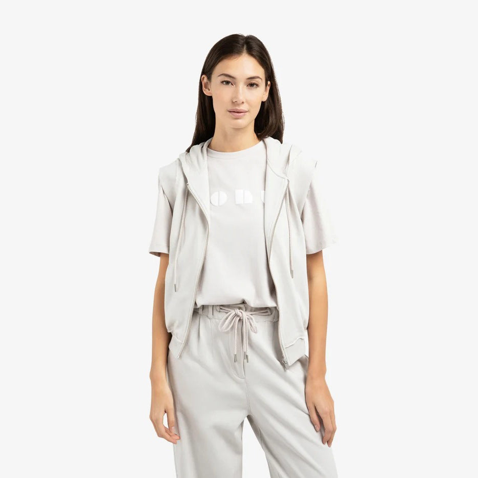 Sleeveless Hoodie with Cords
