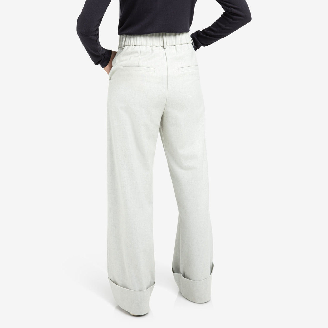 Soft Structured Trousers with Big Turn-Ups