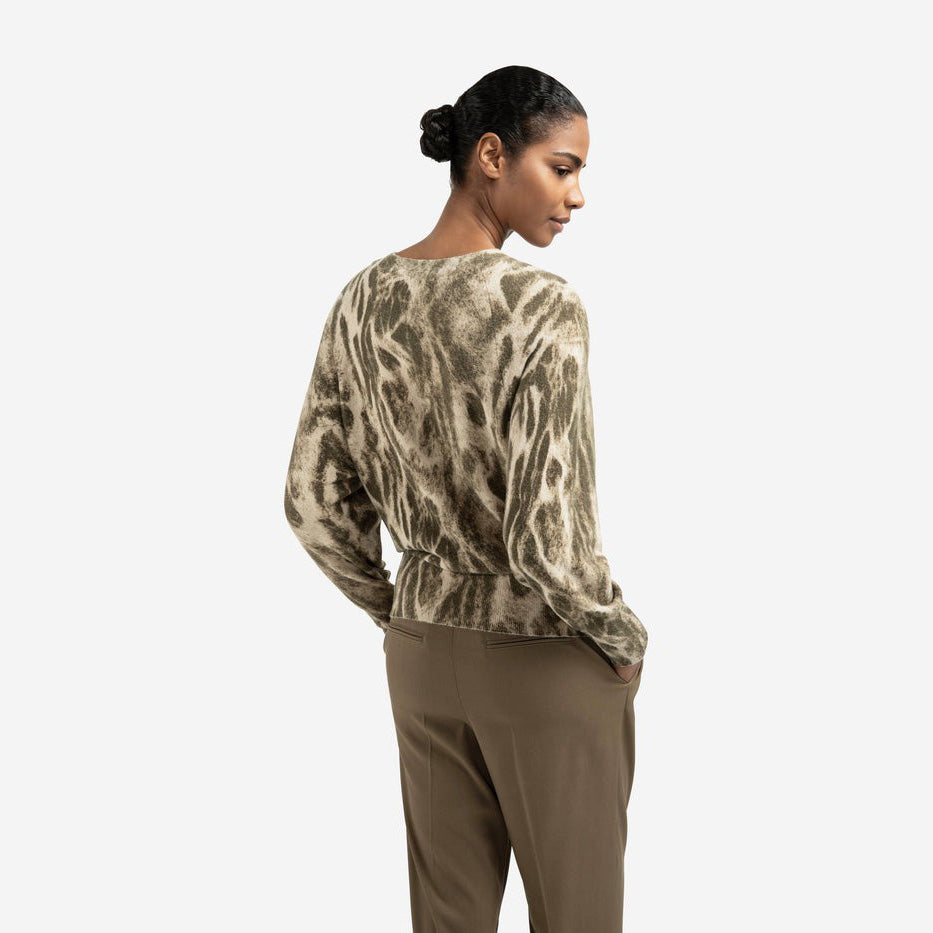 Soft Sweater with an Abstract All-Over Print