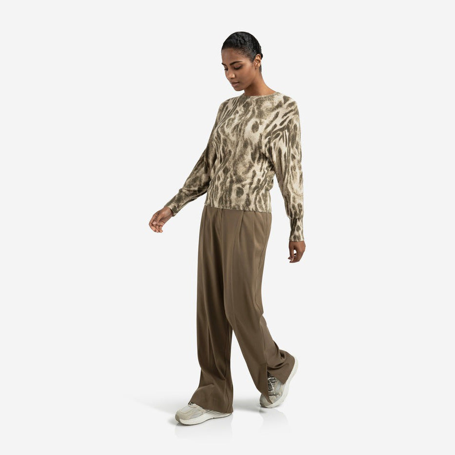 Soft Sweater with an Abstract All-Over Print