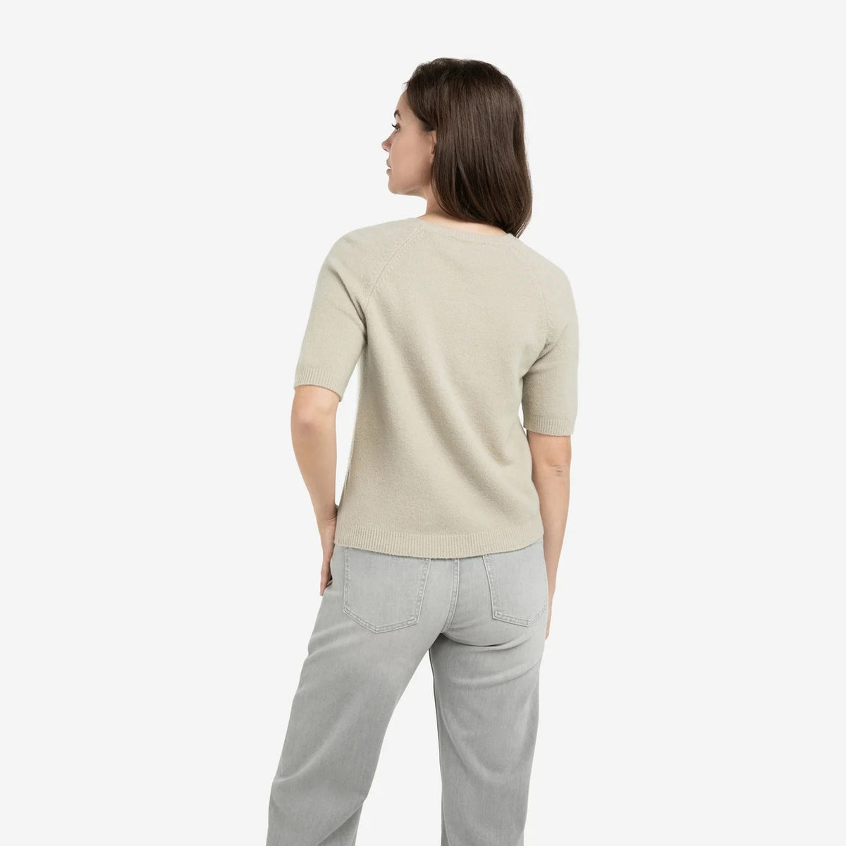 Raglan Short Sleeve Sweater - Mist Green Melange