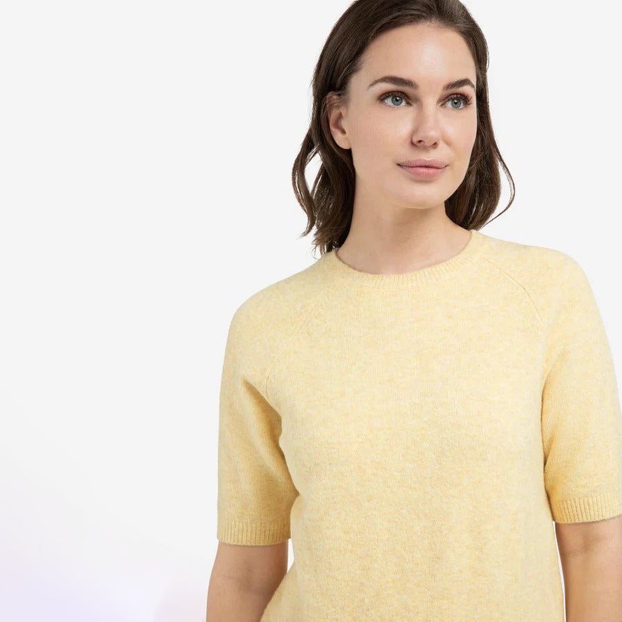 Raglan Short Sleeve Sweater - Reed Yellow
