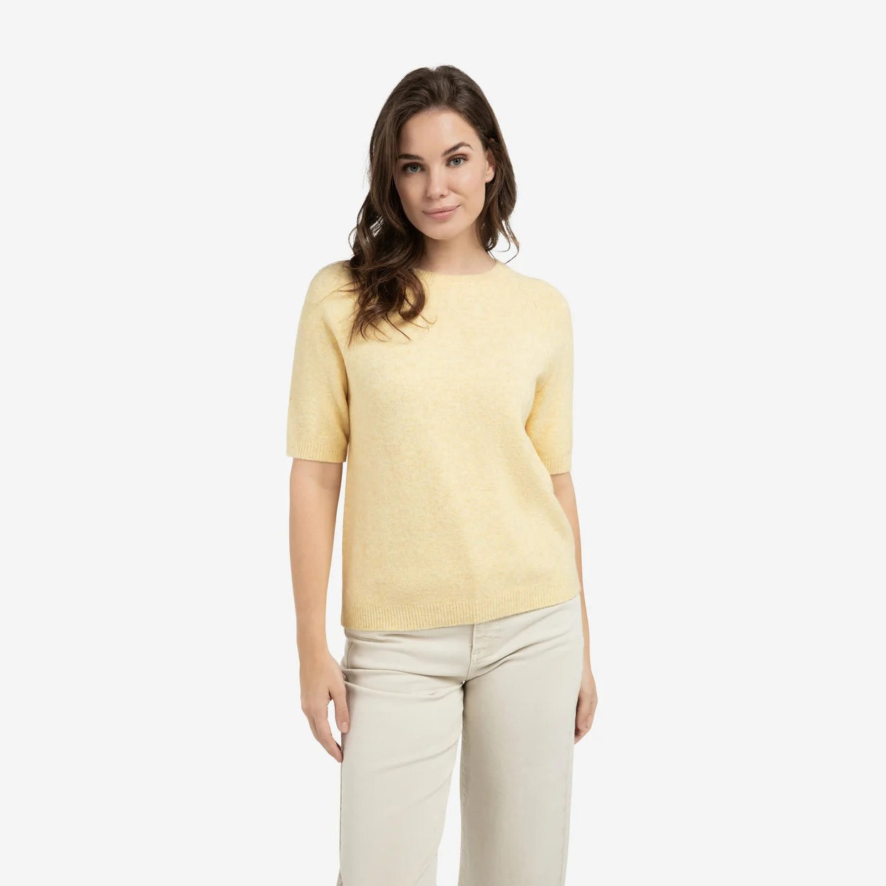 Raglan Short Sleeve Sweater - Reed Yellow