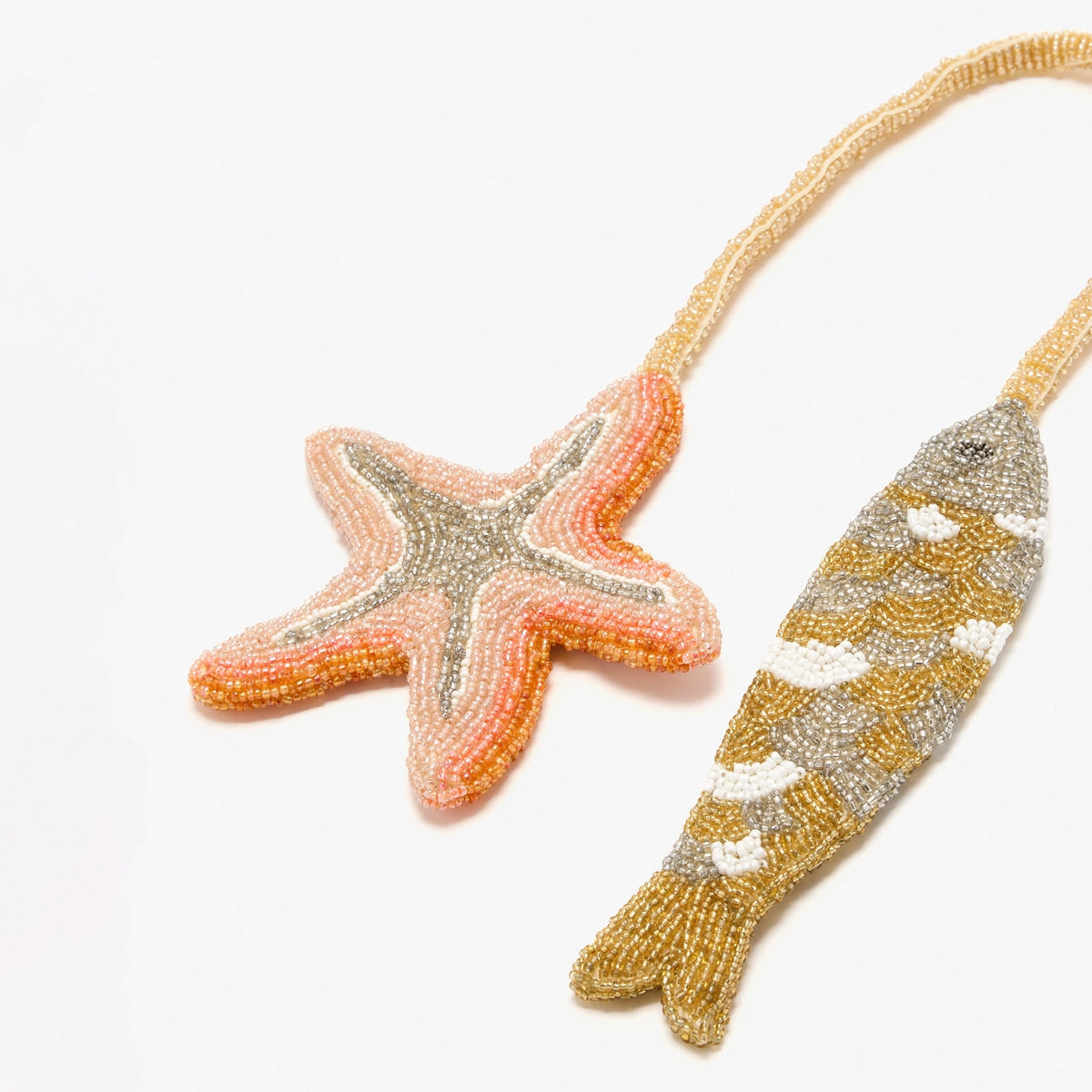 Starfish and Fish Charm Keyring