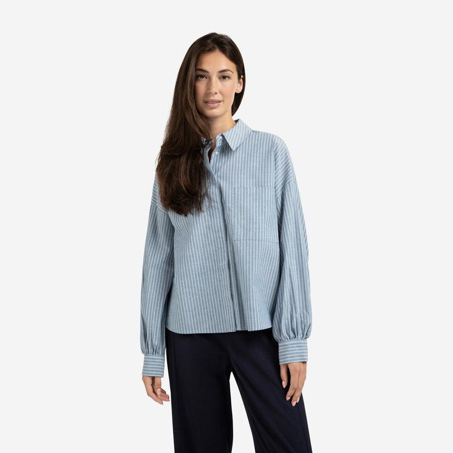Striped Shirt with Chest Pocket