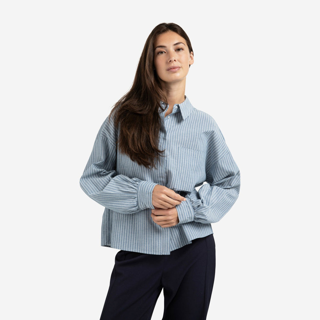 Striped Shirt with Chest Pocket