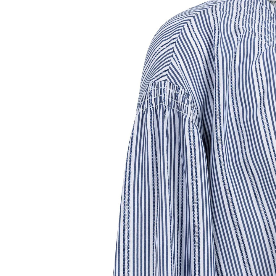 Striped Blouse with Pleat Details
