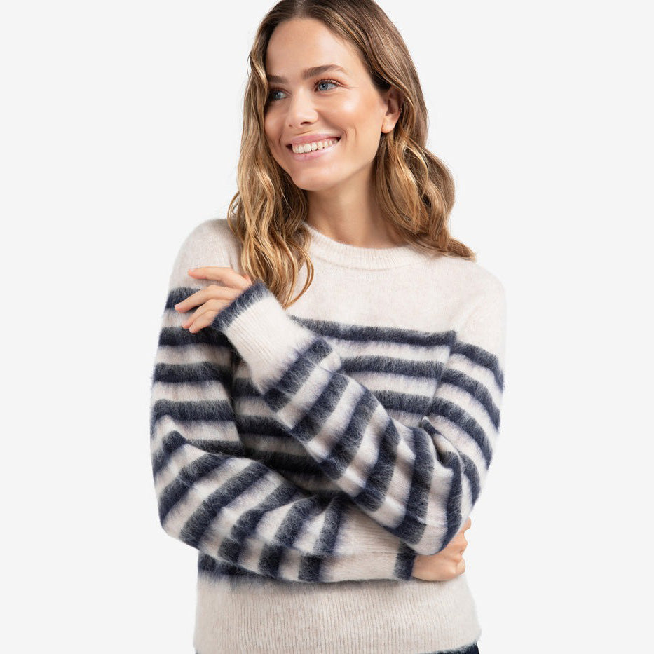 Striped Sweater with Round Neck