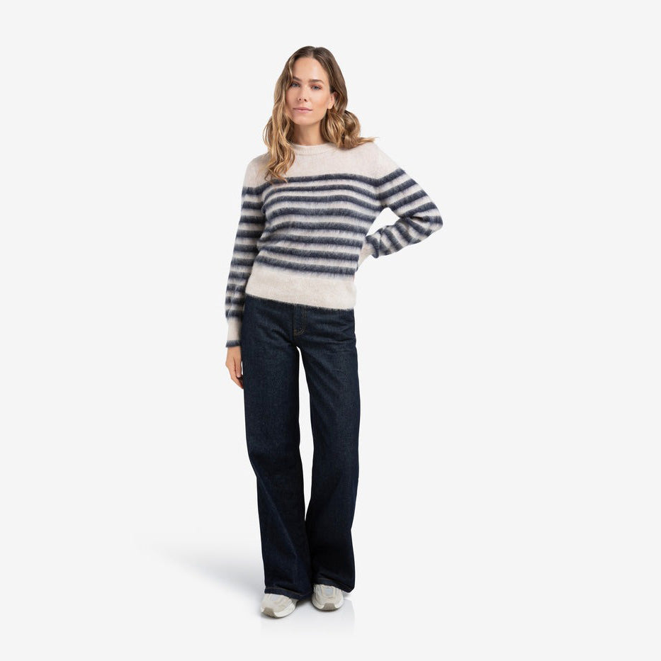 Striped Sweater with Round Neck