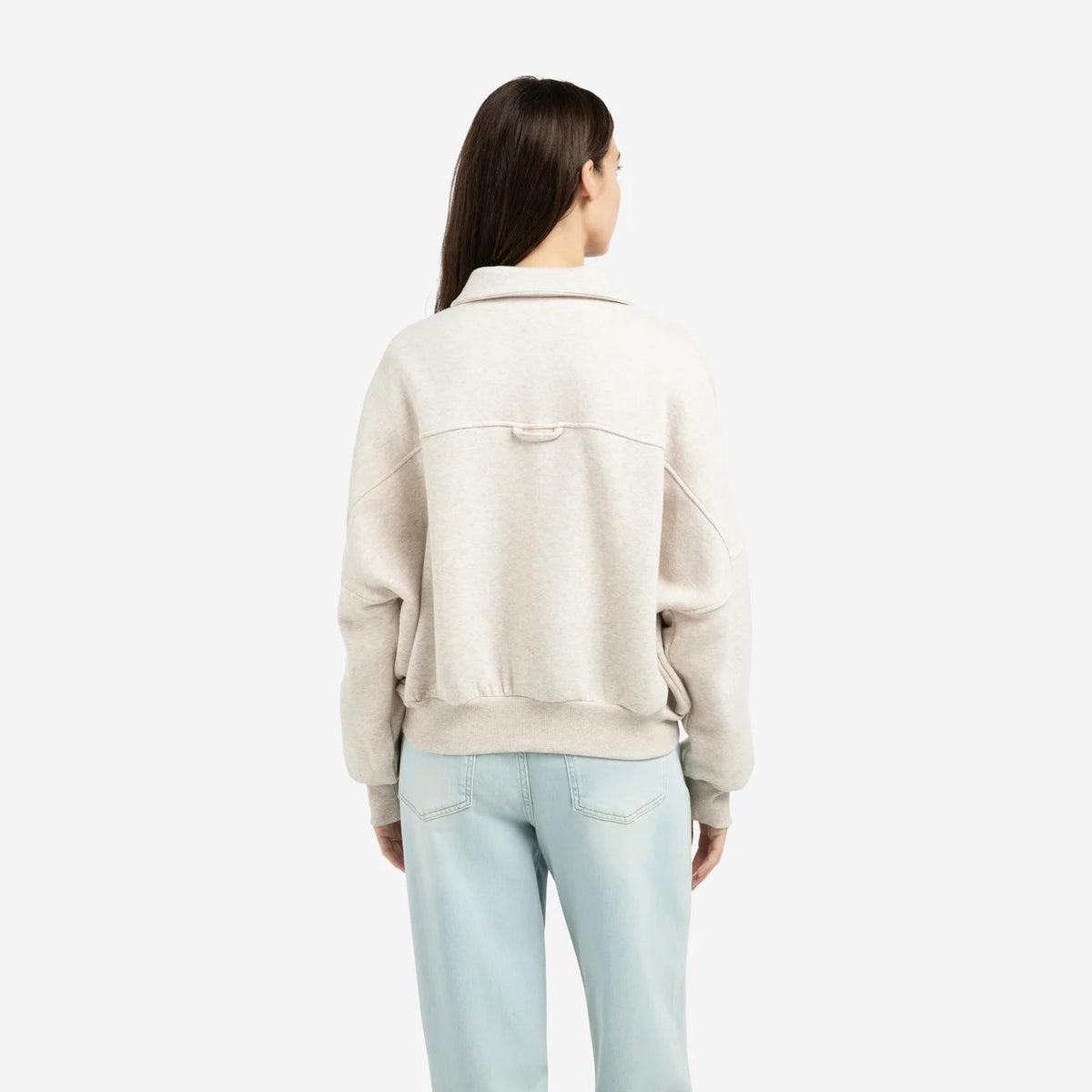 Sweat Jacket with Pockets - Slate grey melange