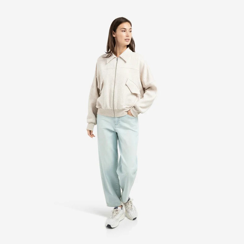 Sweat Jacket with Pockets - Slate grey melange