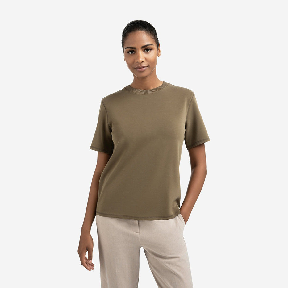 Short Sleeve Sweatshirt - Capers Brownish Green