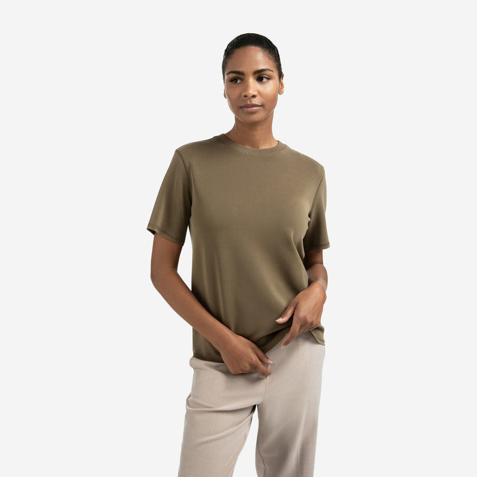 Short Sleeve Sweatshirt - Capers Brownish Green