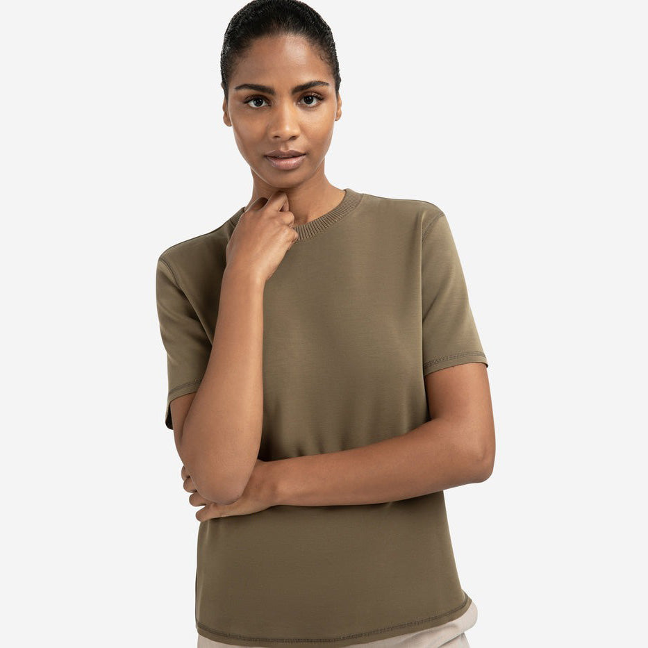 Short Sleeve Sweatshirt - Capers Brownish Green