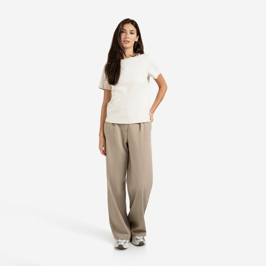 T-Shirt with Stitch Details - Chalk White
