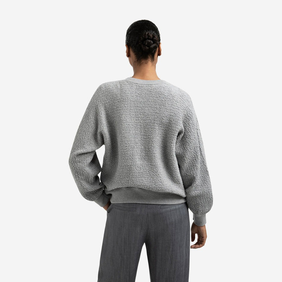 Textured Knitted Bomber with Long Sleeves