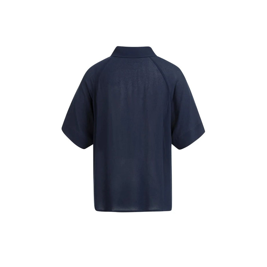 Top with Short Raglan Sleeves and Pearl Detail