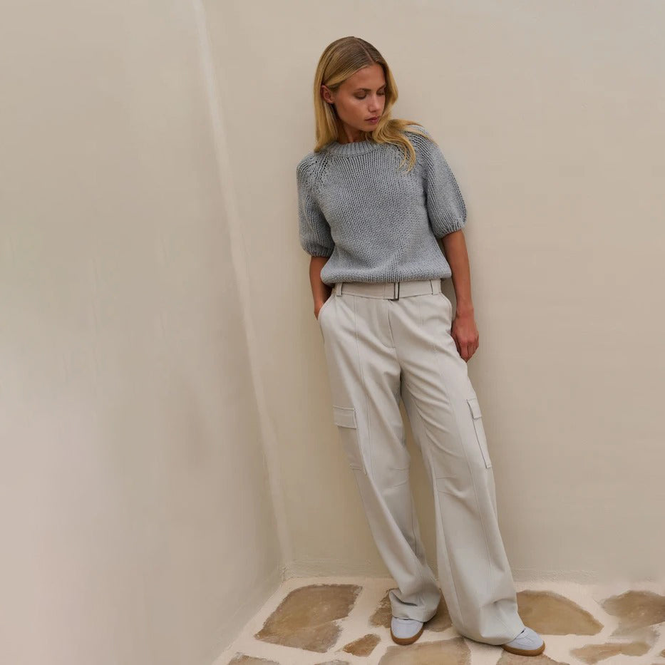 Trousers with Cargo Pockets and Matching Belt