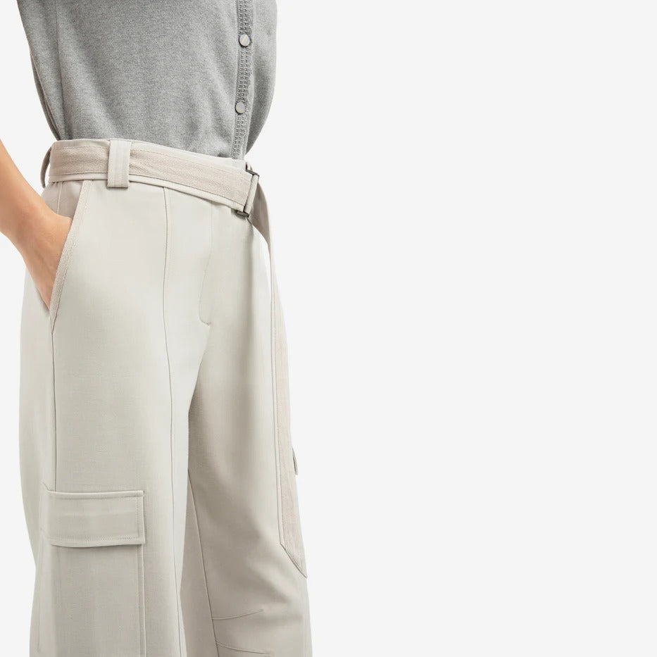 Trousers with Cargo Pockets and Matching Belt